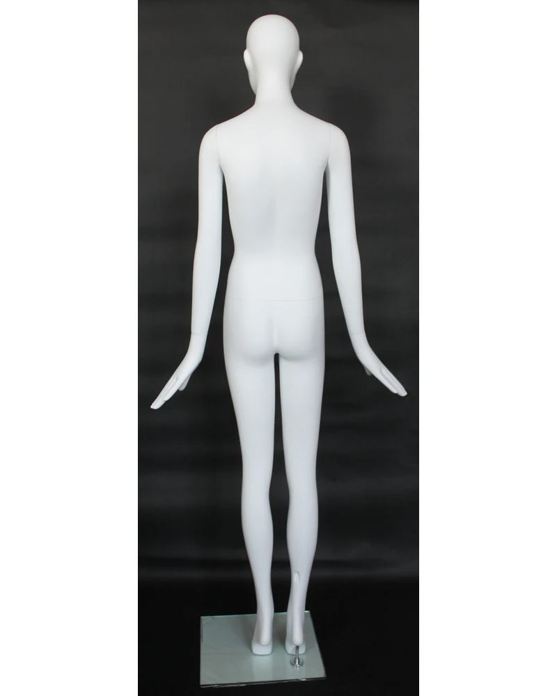 Standing abstract female mannequin in matte white