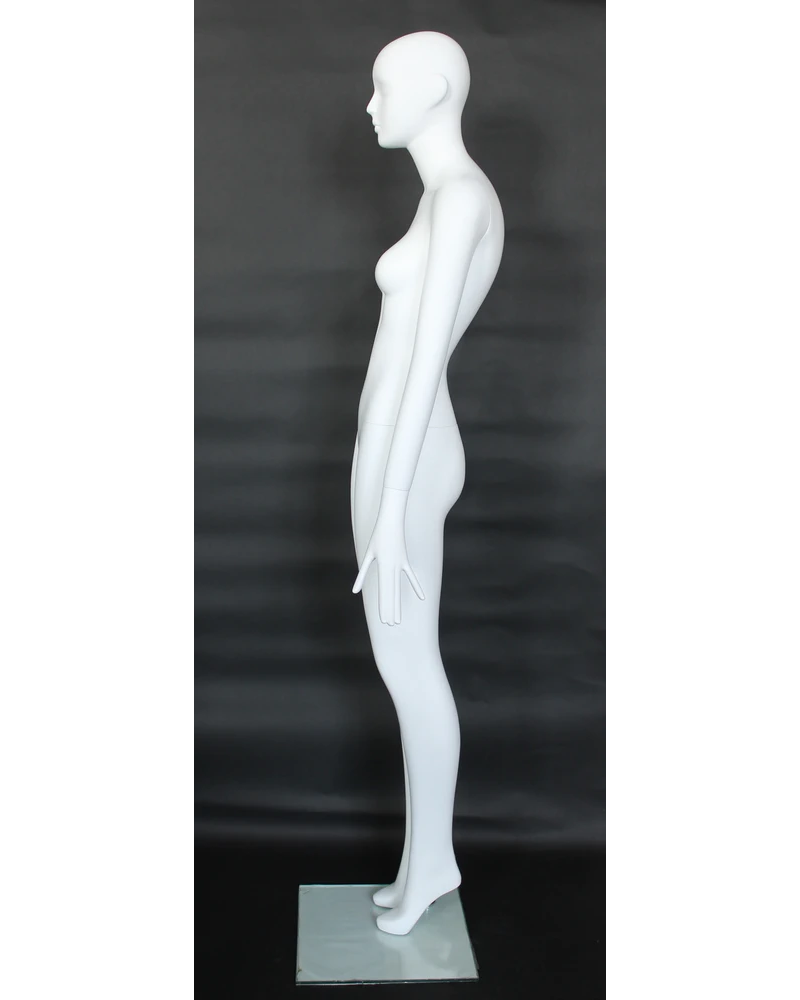 Standing abstract female mannequin in matte white
