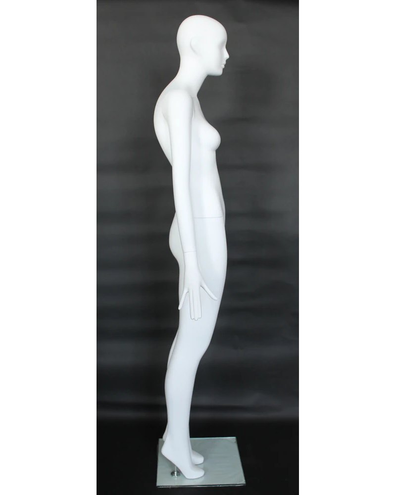 Standing abstract female mannequin in matte white