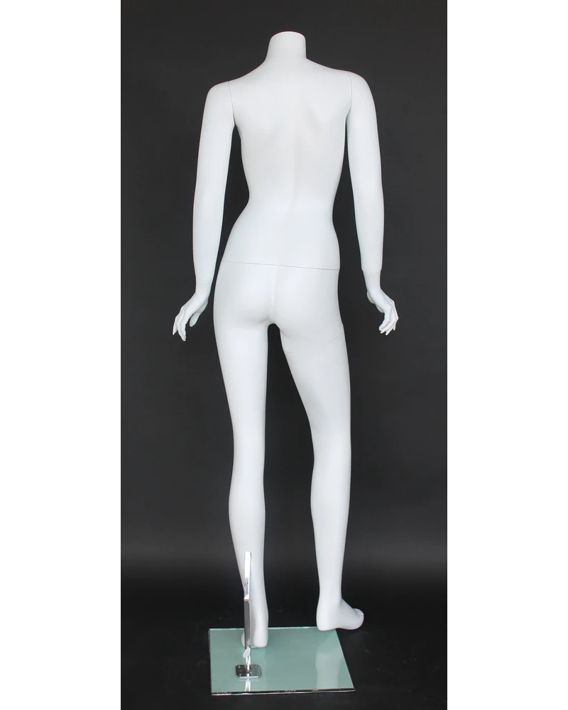 Fashion pose headless female mannequin in matte white