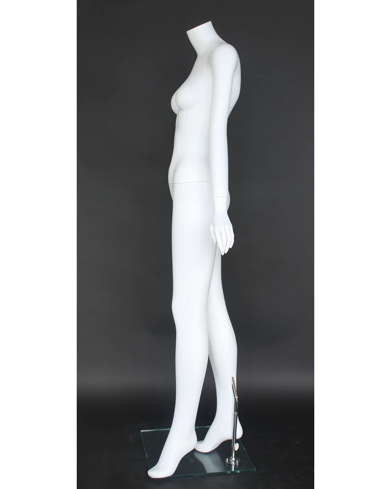Grace pose headless female mannequin in matte white