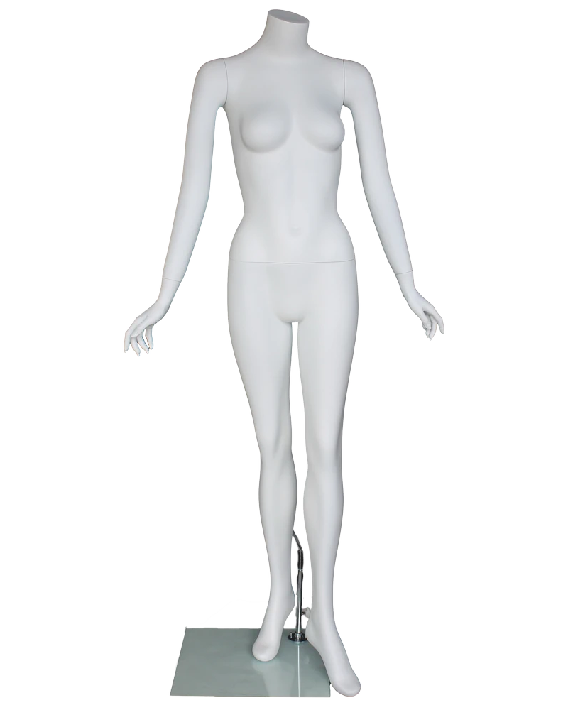 Grace pose headless female mannequin in matte white