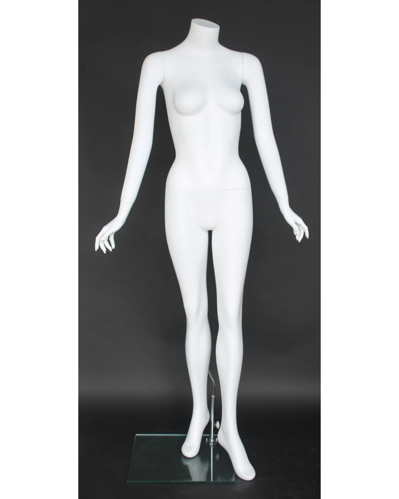 Grace pose headless female mannequin in matte white