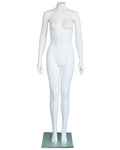 Simple standing size 2/4 headless female mannequin in matte white, STW002-WT