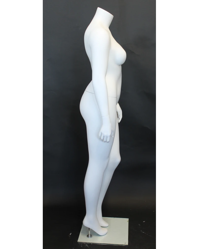 Headless plus size female mannequin in matte white