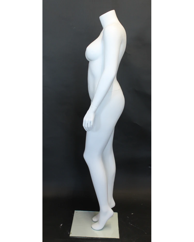Headless plus size female mannequin in matte white