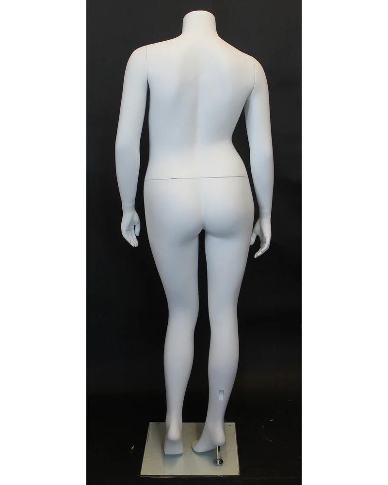 Headless plus size female mannequin in matte white