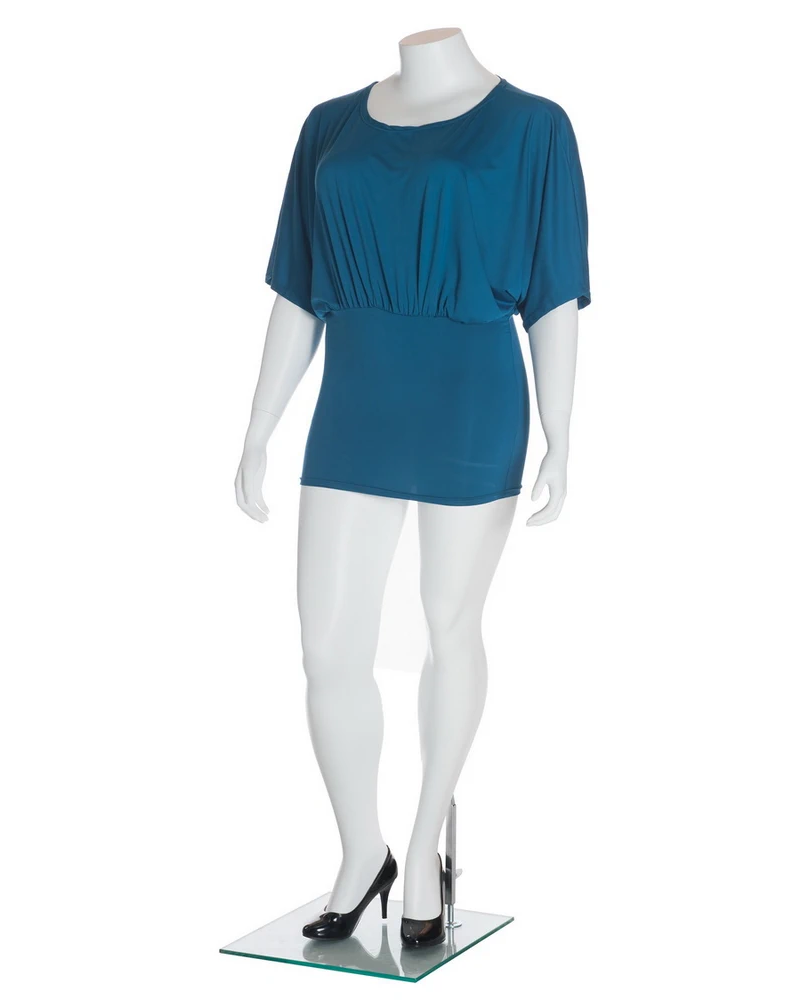 Headless plus size female mannequin in matte white