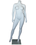 Headless plus size female mannequin in matte white